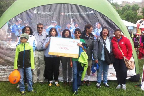 Anil and Azmina Velji and other walkers at the World Partnership Walk in Ottawa on May 31, 2015